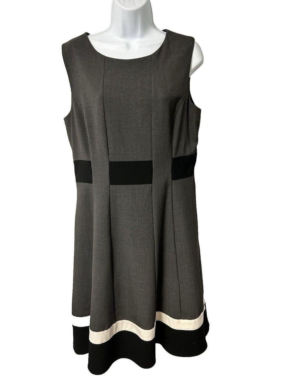 Calvin Klein Women's Size 12 Sheath Dress Sleeveless Zip Up Acadamia Career